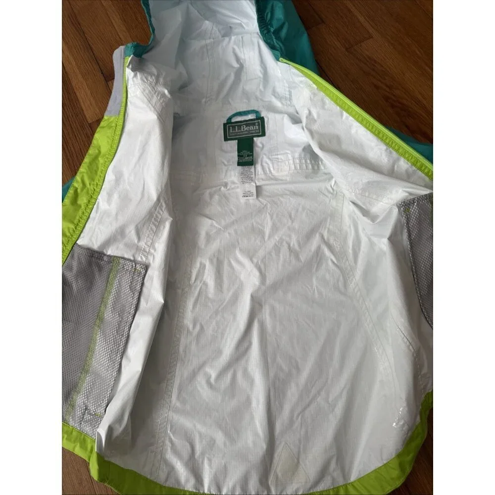 LL Bean Nylon Full Zip Hooded Raincoat Light Weight Size S (8)